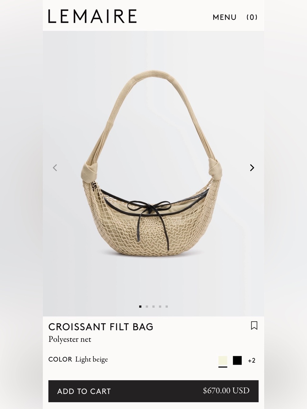 Lemaire x FILT croissant bag